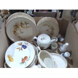 Two boxes of tea and dinnerware