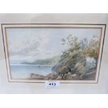 THOMAS MILES RICHARDSON Jnr BRITISH 1813-1890 A lake scene. Signed initials and dated 1861.