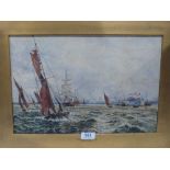 FOLLOWER OF WILLIAM WYLLIE Commerce and Sea Power. Watercolour 10½' x 15½'. Mounted, unframed