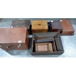 Various treen boxes etc.