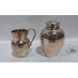 A silver caddy and cream jug. 4ozs 9dwts