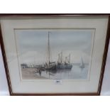 ERIC SCOTT. BRITISH 20TH CENTURY A Misty Day on the River Blythe. Signed and inscribed verso.