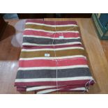 Two pairs of striped curtains 96' drop x 74' wide (each curtain)