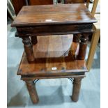 Two Indian hardwood occasional tables