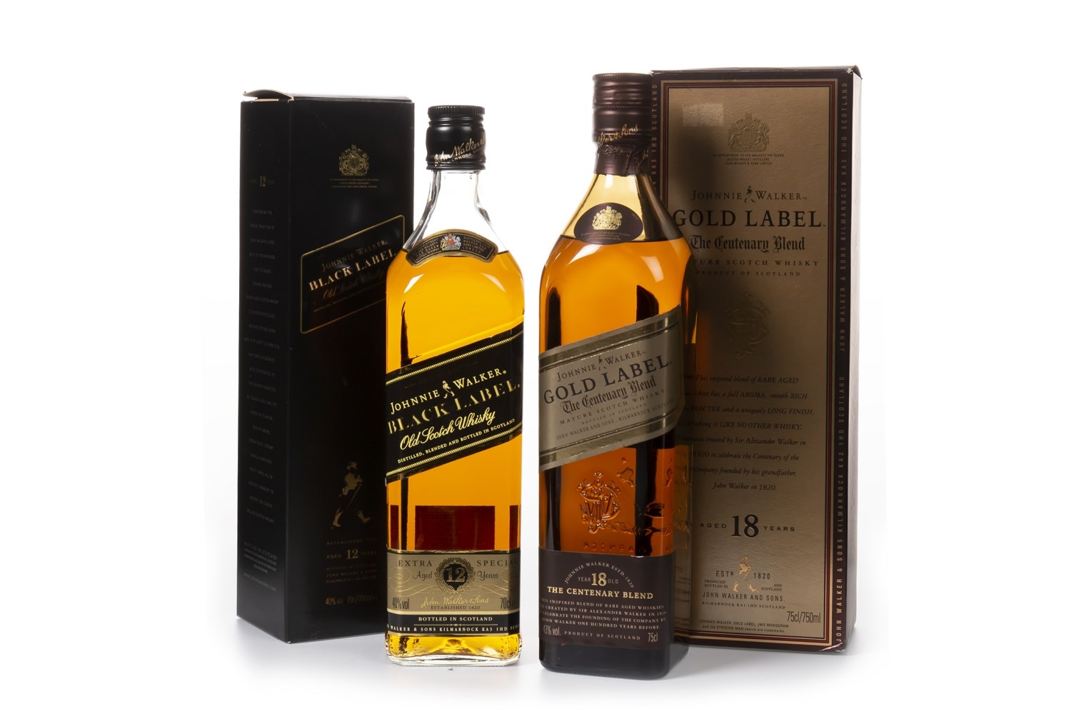 JOHNNIE WALKER GOLD LABEL AGED 15 YEARS & JOHNNIE WALKER BLACK LABEL AGED 12 YEARS - Image 2 of 2