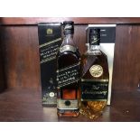 JOHNNIE WALKER BLACK LABEL AGED 12 YEARS, & ANTIQUARY