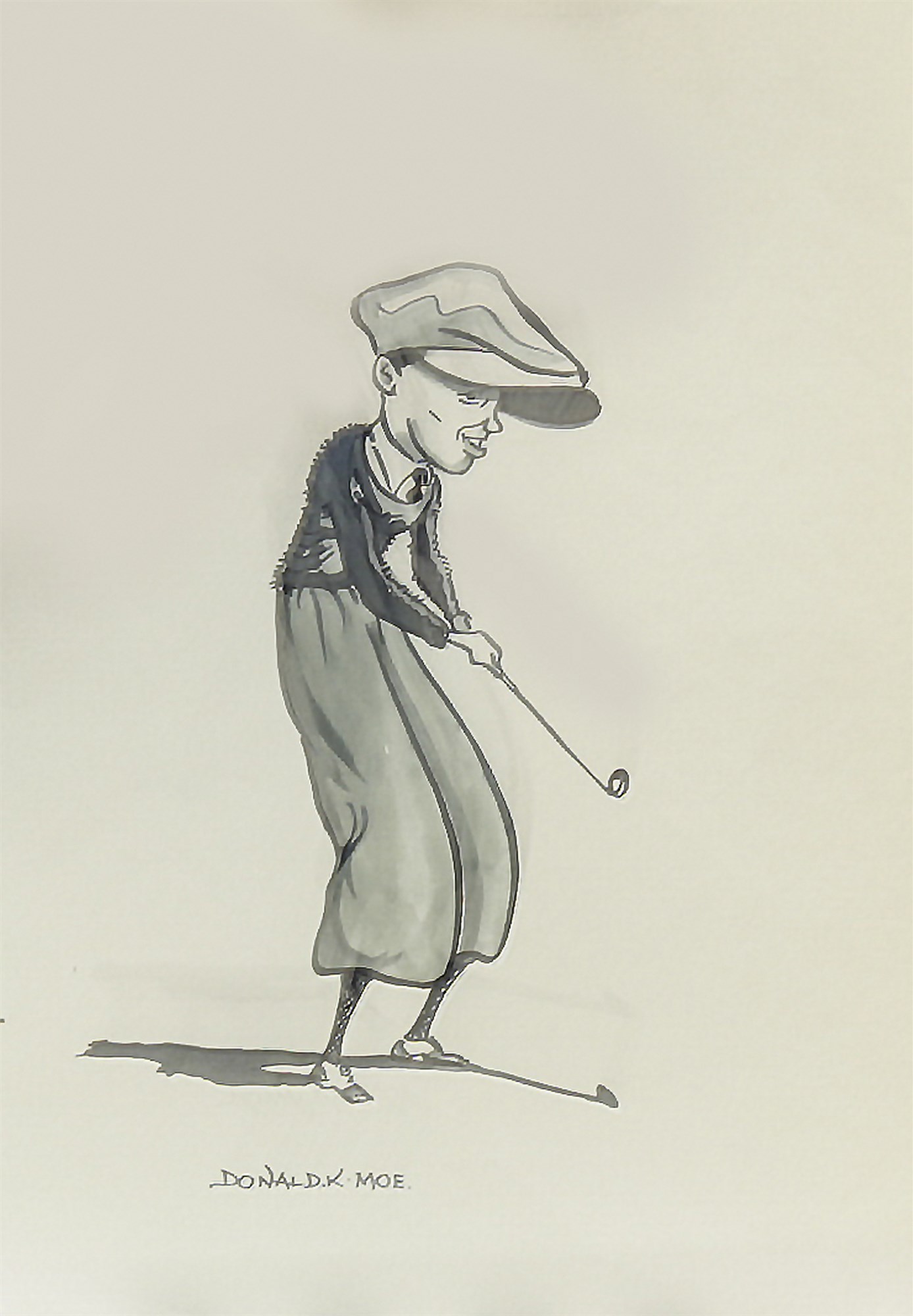 A SERIES OF GOLF CARICATURES (13), BY P HOBBS