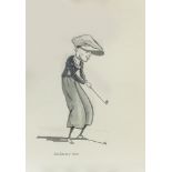 A SERIES OF GOLF CARICATURES (13), BY P HOBBS