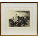 A JERSEY VARIC CART, A DRYPOINT BY EDMUND BLAMPIED