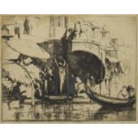 VENETIAN SCENE, AN ETCHING BY ERNEST STEPHEN LUMSDEN