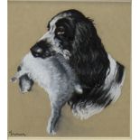 SET OF FOUR PORTRAITS OF SPANIELS, A SET OF FOUR PASTELS BY L W FRASER