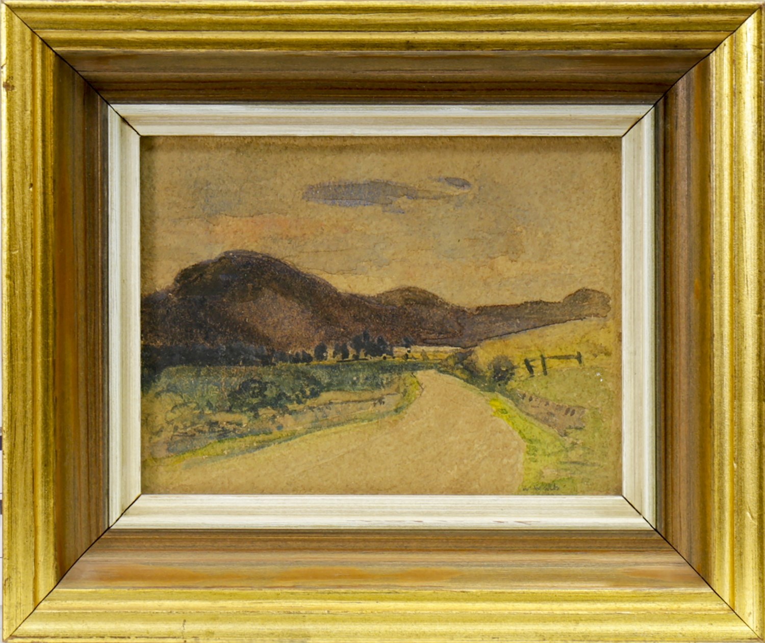 A COUNTRY ROAD, A WATERCOLOUR BY WILLIAM WALLS