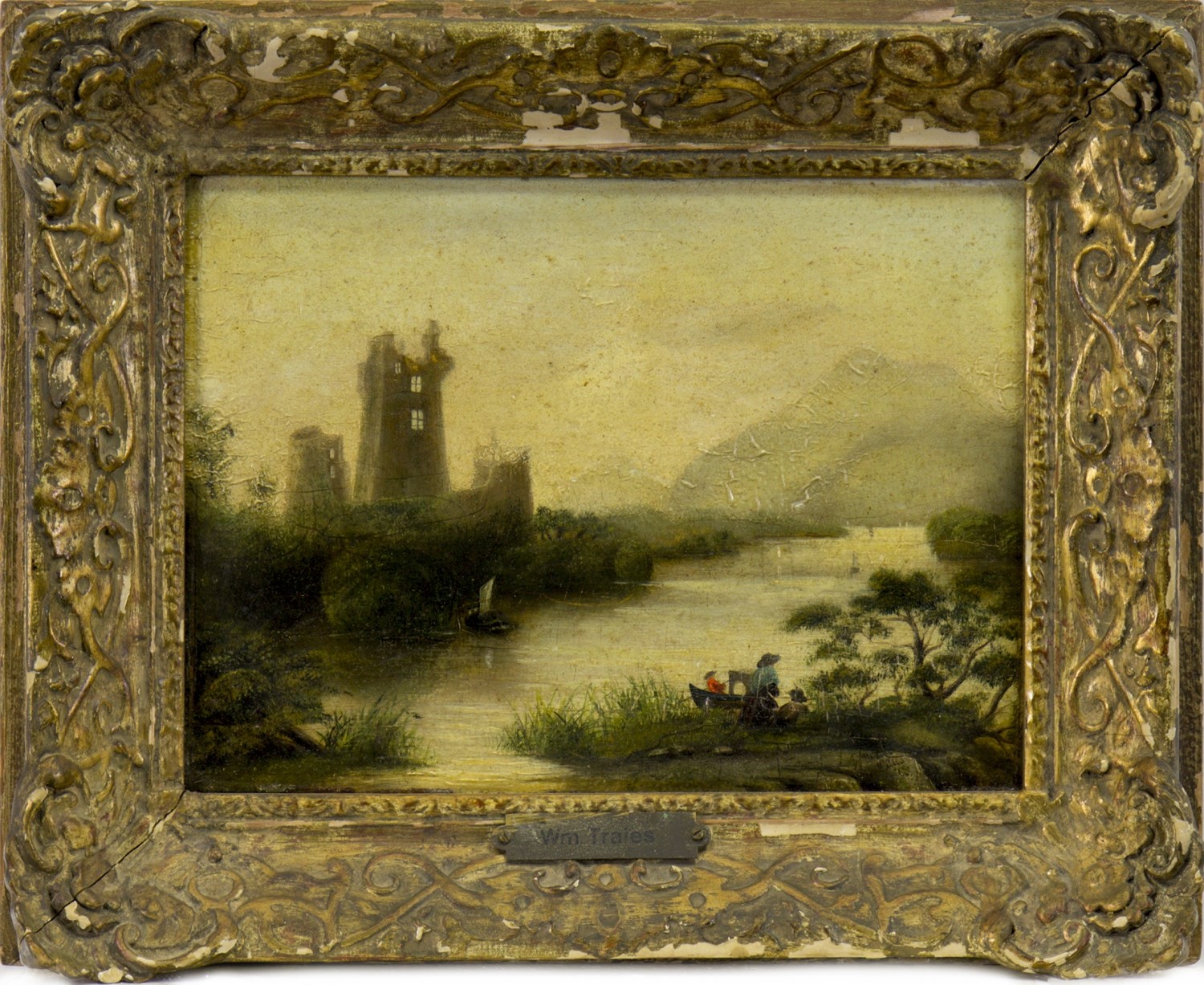 LANDSCAPE WITH RUINS, AN OIL BY WILLIAM TRALES