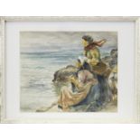 BY THE SHORE, A WATERCOLOUR BY ALEXANDER BALLINGALL