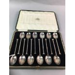 A SET OF TWELVE SILVER SEAL TOP COFFEE SPOONS