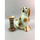 A VICTORIAN WALLY DOG FIGURE AND A JAPANESE SATSUMA VASE