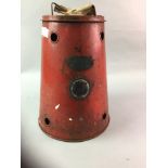 A VINTAGE 'PROGRESS' AIR RAID SHELTER HEATER COVER