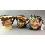 A LOT OF ELEVEN ROYAL DOULTON CHARACTER JUGS