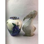 A DIANA M FERRARI POTTERY VASE AND THREE OTHER VASES