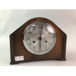 A MAHOGANY MANTEL CLOCK