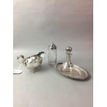 A COLLECTION OF SILVER PLATE AND TWO DANISH SILVER PLATED CANDLESTICKS BY BERG