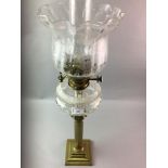 A VICTORIAN BRASS OIL LAMP