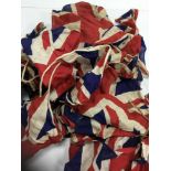 A UNION FLAG AND BUNTING FLAGS