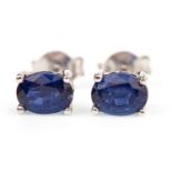 A PAIR OF SAPPHIRE EARRINGS