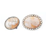 TWO CAMEO BROOCHES