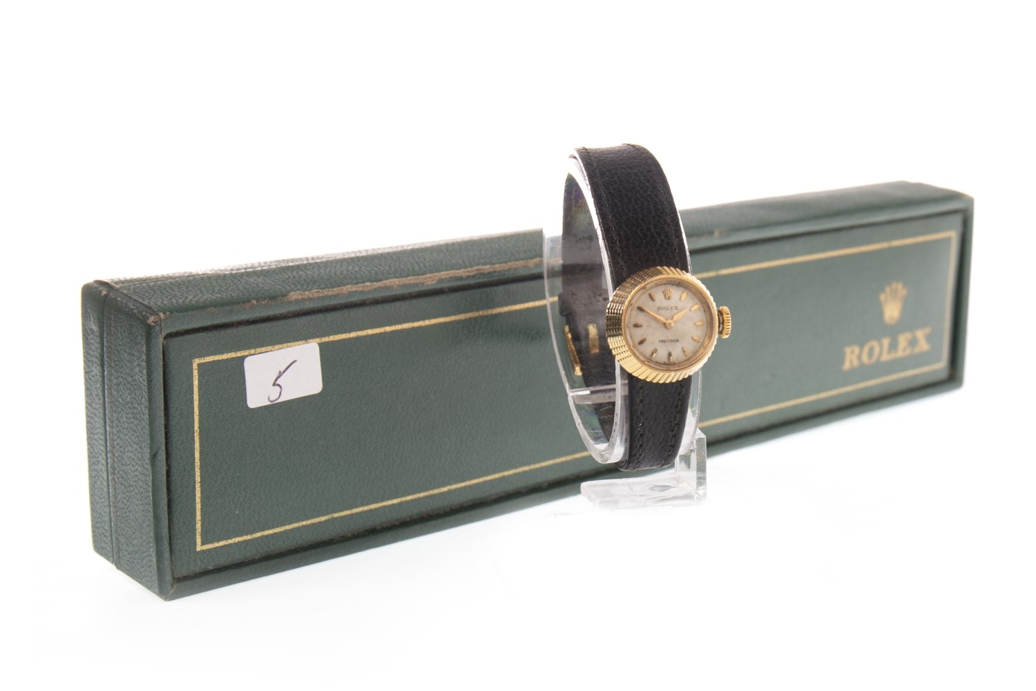 A LADY'S ROLEX GOLD WRIST WATCH