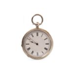 A GLASGOW SILVER OPEN FACE KEY WIND FOB WATCH