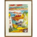 HARBOUR SCENE, A WATERCOLOUR BY JOHN BELLANY