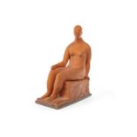 SEATED FIGURE, A CLAY SCULPTURE BY HANNAH FRANK