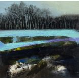 TURQUOISE RIVER, A MIXED MEDIA BY MAY BYRNE