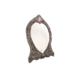 AN IMPRESSIVE VICTORIAN SILVER HEART SHAPED MIRROR