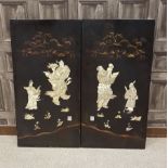 A PAIR OF EARLY 20TH CENTURY JAPANESE LACQUERED PANELS