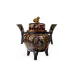 AN EARLY 20TH CENTURY JAPANESE CLOISONNE CENSER