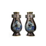 A PAIR OF CHINESE CLOISONNE VASES