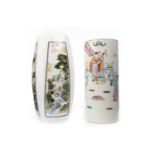 A CHINESE FAMILLE ROSE VASE AND ANOTHER