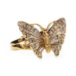 A DIAMOND SET BUTTERFLY MOTIF RING