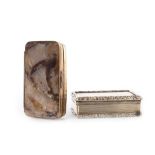 A GEORGIAN AGATE SNUFF BOX AND ANOTHER