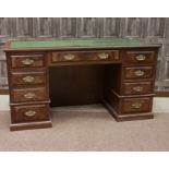 A VICTORIAN MAHOGANY PEDESTAL WRITING DESK