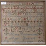 AN EARLY 19TH CENTURY ALPHABETICAL SAMPLER