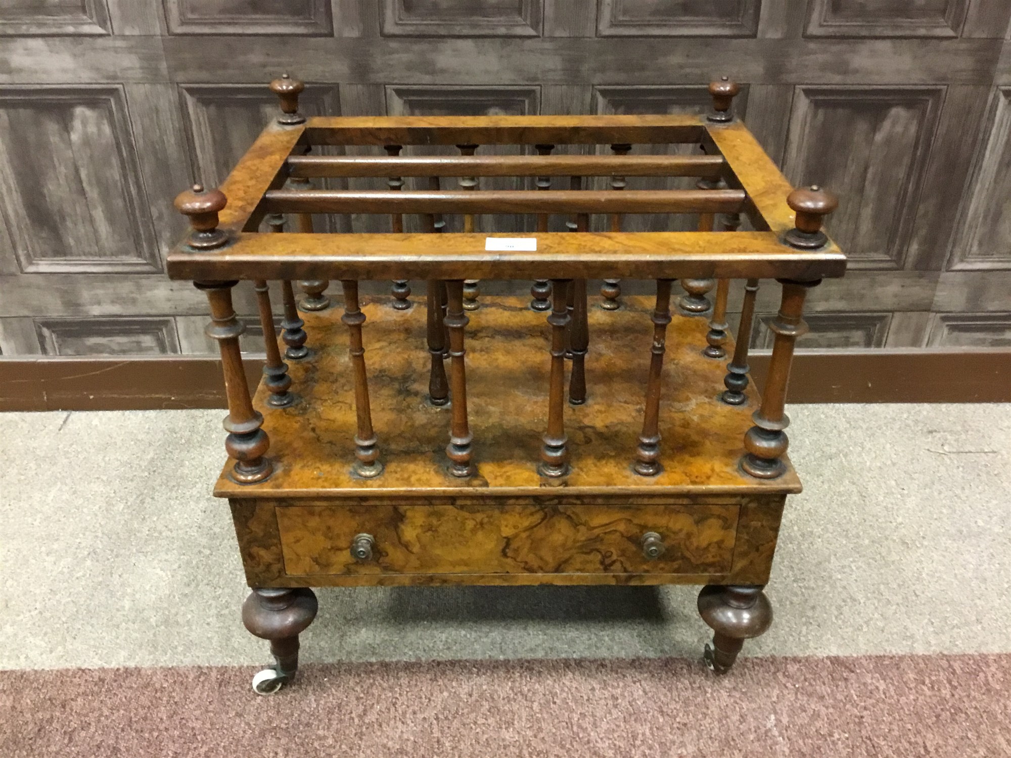 A VICTORIAN WALNUT MUSIC CANTERBURY