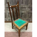 AN ARTS AND CRAFTS OAK NURSING CHAIR