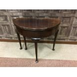 A VICTORIAN MAHOGANY FOLD OVER TEA TABLE