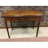 A REGENCY MAHOGANY TURN OVER CARD TABLE