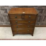 A NEAT MAHOGANY OBLONG CHEST OF GEORGE III DESIGN