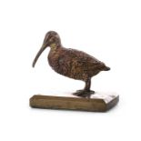 A COLD PAINTED BRONZE FIGURE OF AN UPLAND WADER