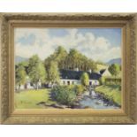 COTTAGE SCENE, AN OIL BY ROBERT THOMSON